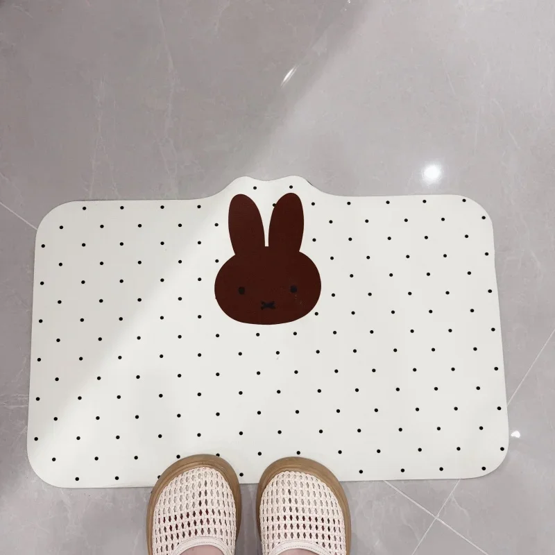 Kawaii Miffy Bodenmatte Einfache Toiletten-Bodenmatte Saugfähige Schnelltrocknende Rutschfeste Bodenmatte Badezimmermatte – Detail 1