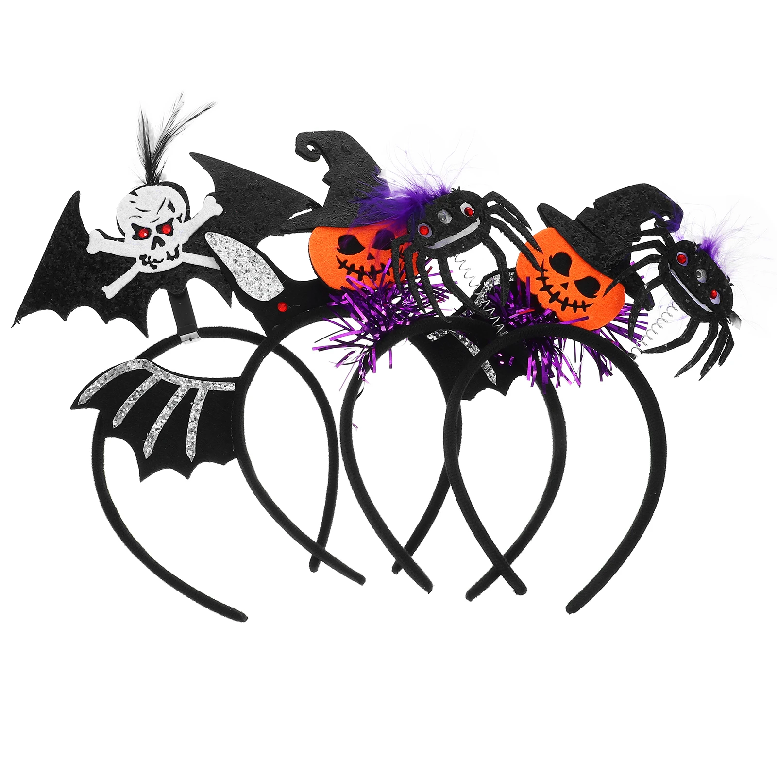 

4pcs Halloween Headdress Pumpkin Headb Scary Decorations Party Accessories Women Girls Cosplay Hairstyles Comfortable