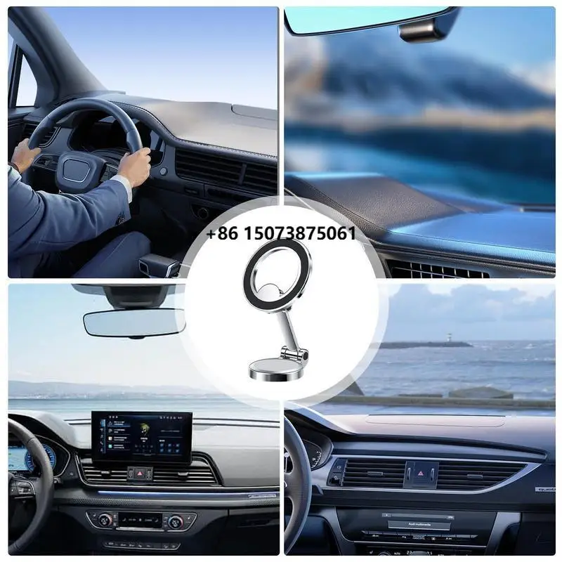 360 °   Suporte Magnético Rotativo para Celular Automotivo Dobrável Mãos Livres com Ímã Forte Acessório Universal para Carro