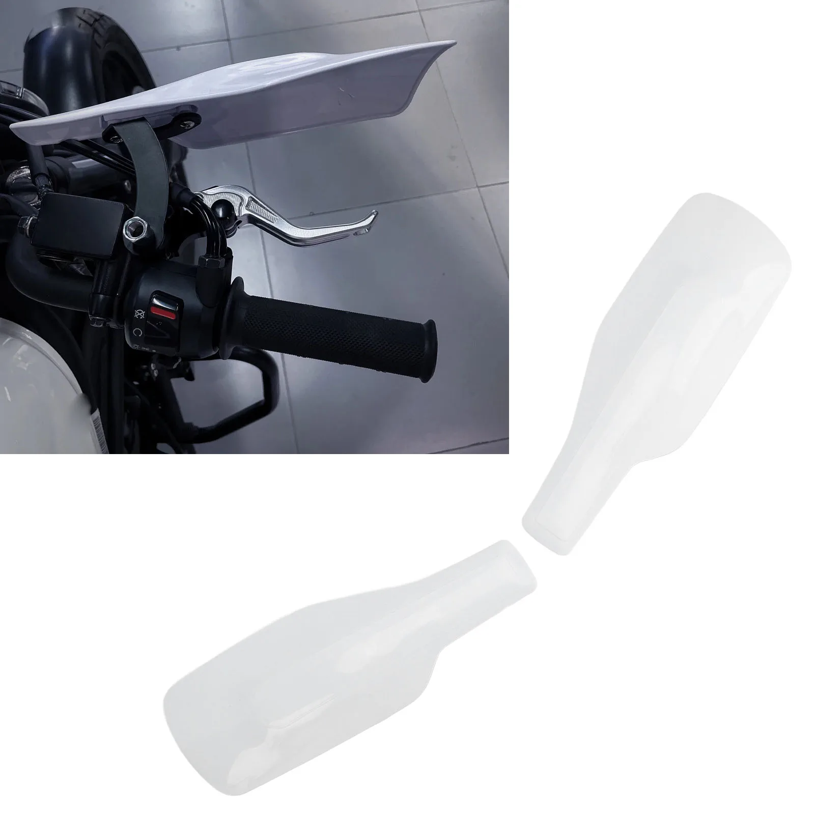 

Pair of Motorcycle Hand Guard Full Protection Handlebar Protector Deflector for CRF250L CRF300L CL250 CL300 White