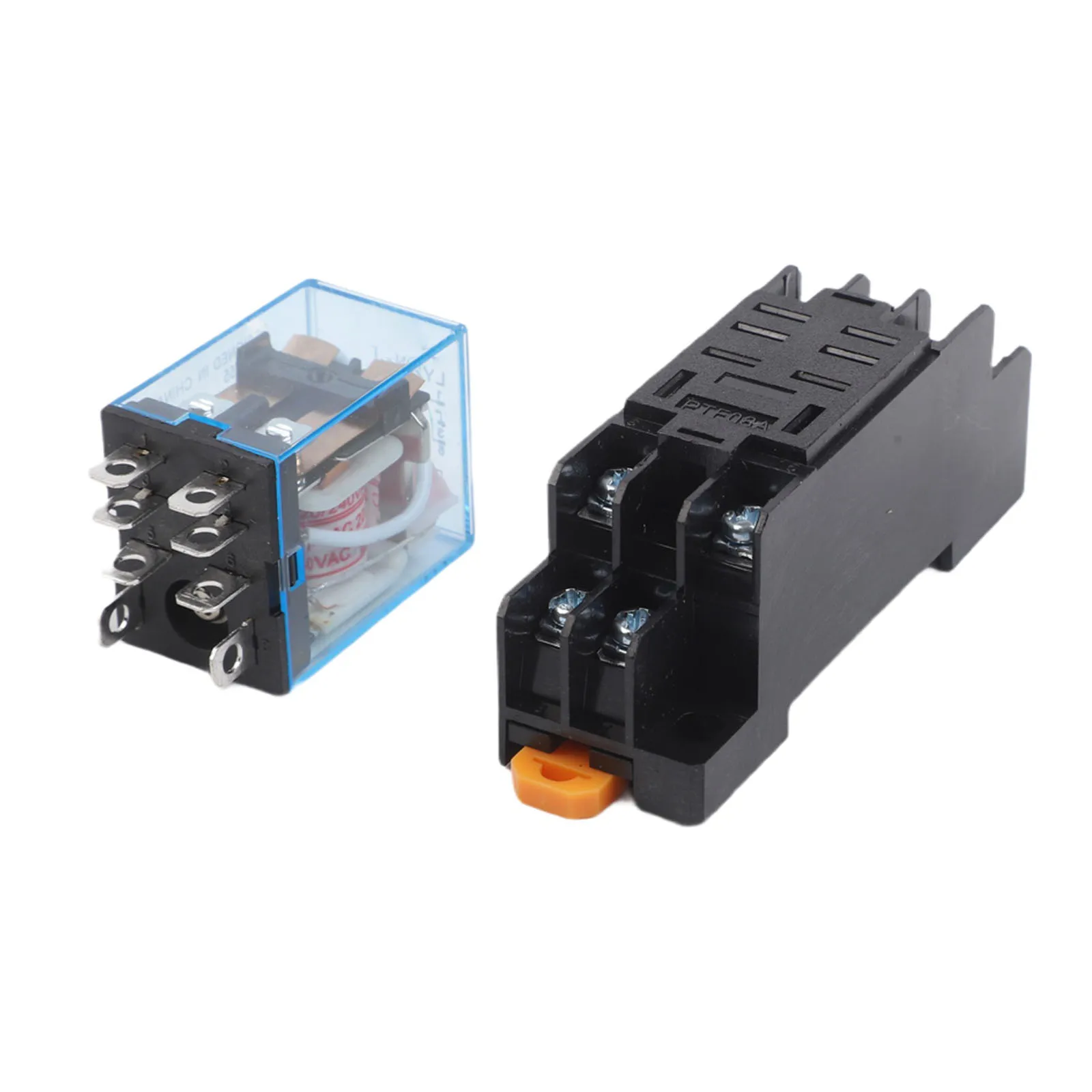 1Pcs LY2N-J Relay 220VAC-240VAC DTF08A 8-pin Power Relay Base Socket Replacement For JQX-13F LY2N-J HH62P Time Relay White