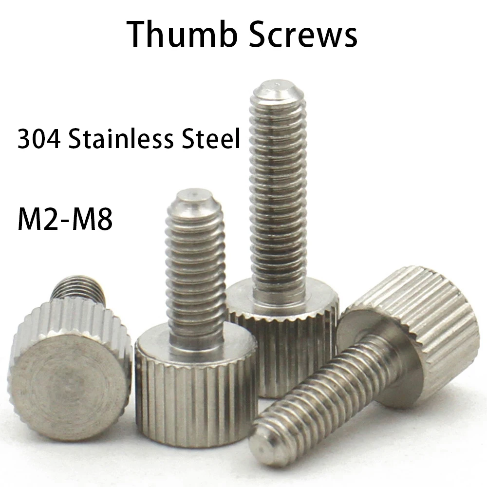 

1-5pcs 304 Stainless Steel Thumb Screws M2 M3 M4 M5 M6 M8 knurled Head Thumb Bolt,Machinery,Tool Round Adjustment Hand Screw