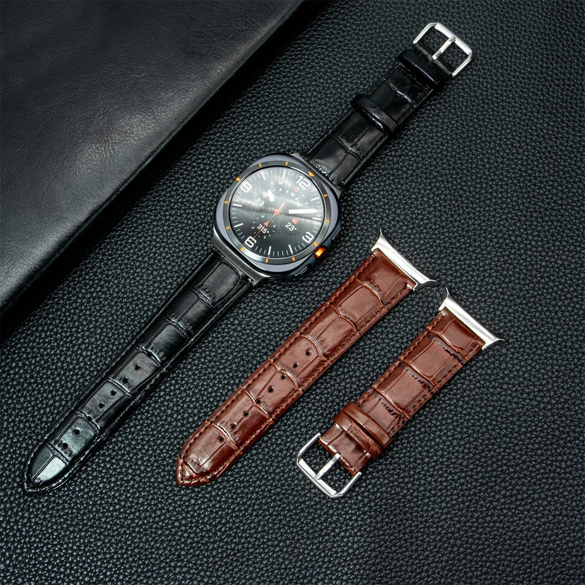 Кожаный ремешок для часов Samsung Galaxy Watch 7 Ultra 47 мм, разъем из нержавеющей стали, аксессуар, Galaxy Watch 7ultra, женский и мужской ремешок