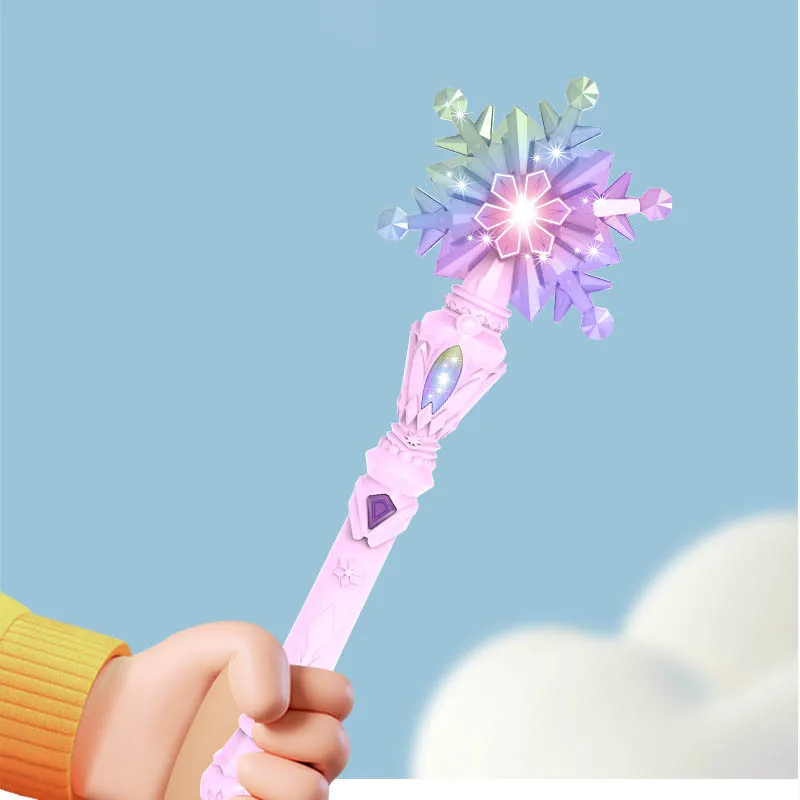 새로운 공주 마법 지팡이 장난감, 창의적인 흔들림 센서, 조명과 소리가 있는 공주 마법 지팡이, 요정 파티 소품, 드레스업 장난감