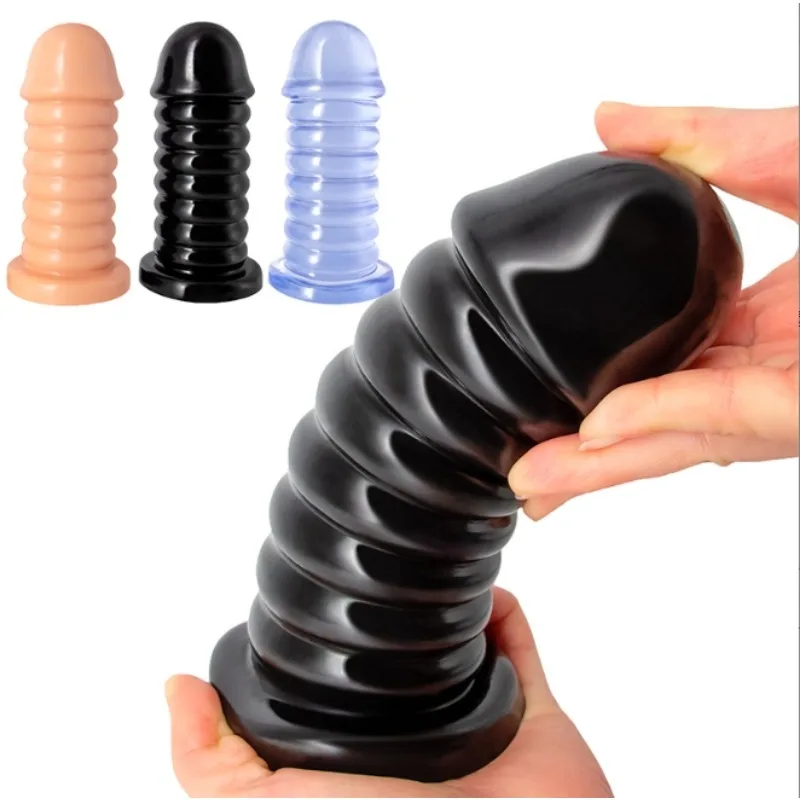 BDSM Giant Anal Plug Dilator Pull Bead Black Dildo Male Prostate Stimulation Female Masturbation Vaginal and Anal Sex Toy Store view 2