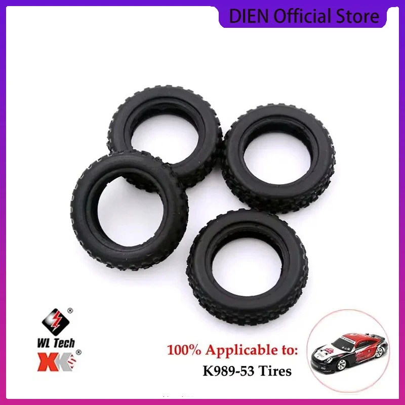 4PCS 25mm Tire Rubber Tire Professional Plastic Rubber Tire RC Accessory Upgrade Parts Fit for Wltoys 284131 K969 RC Car