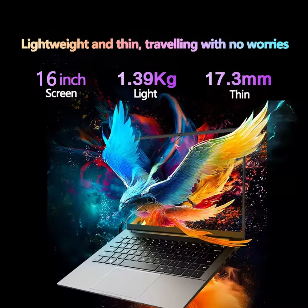 Portátil Ultrabook Gaming Laptop, 16 "AMD R7-8845HS, 64GB de RAM, 4TB SSD, HDMI, Window11, Câmera HD DDR5, 8 núcleos, 16Threads