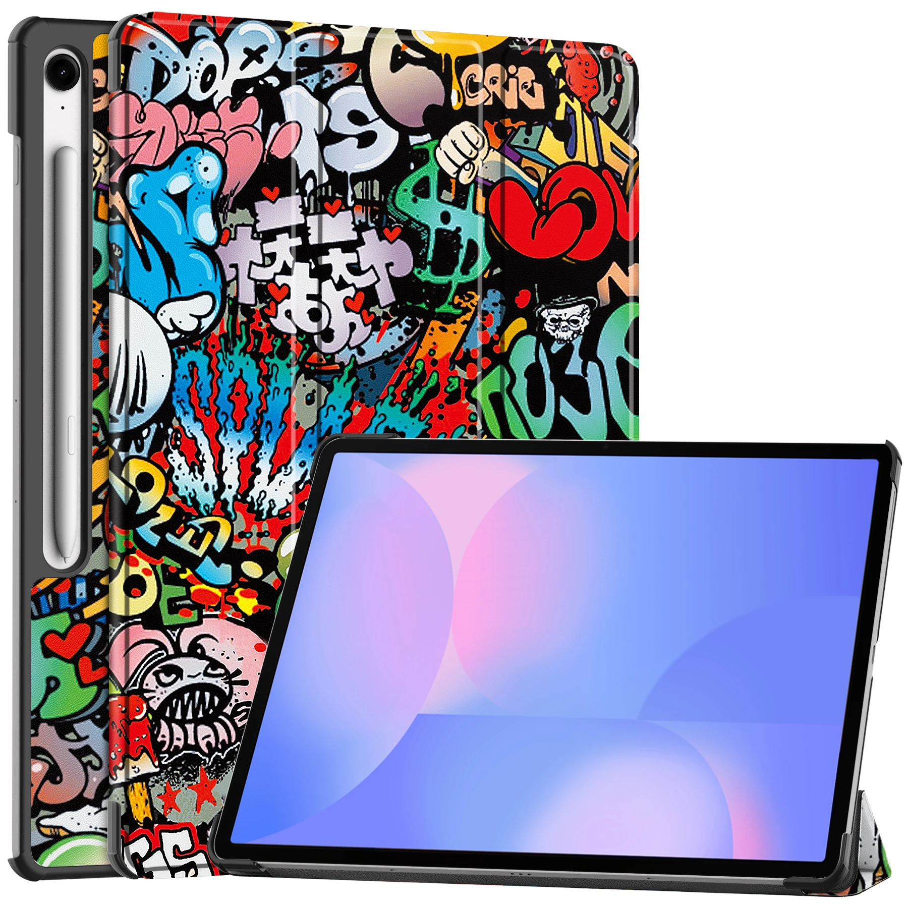 

Luxury PU Leather Case For Samsung Galaxy Tab S10 FE Plus 2025 13.1 inch SM-X620 SM-X626 SM-X626B Tri-fold Stand Painted Cover