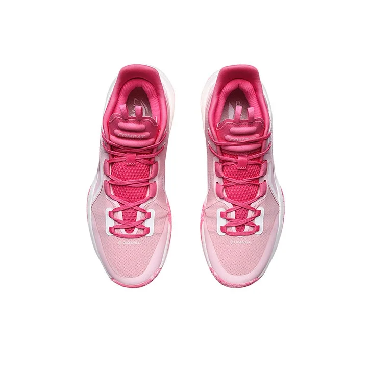 Li Ning Combat Low Basketball Shoes Men's Mid Top Peach Pink/White ABPR027-6 view 5