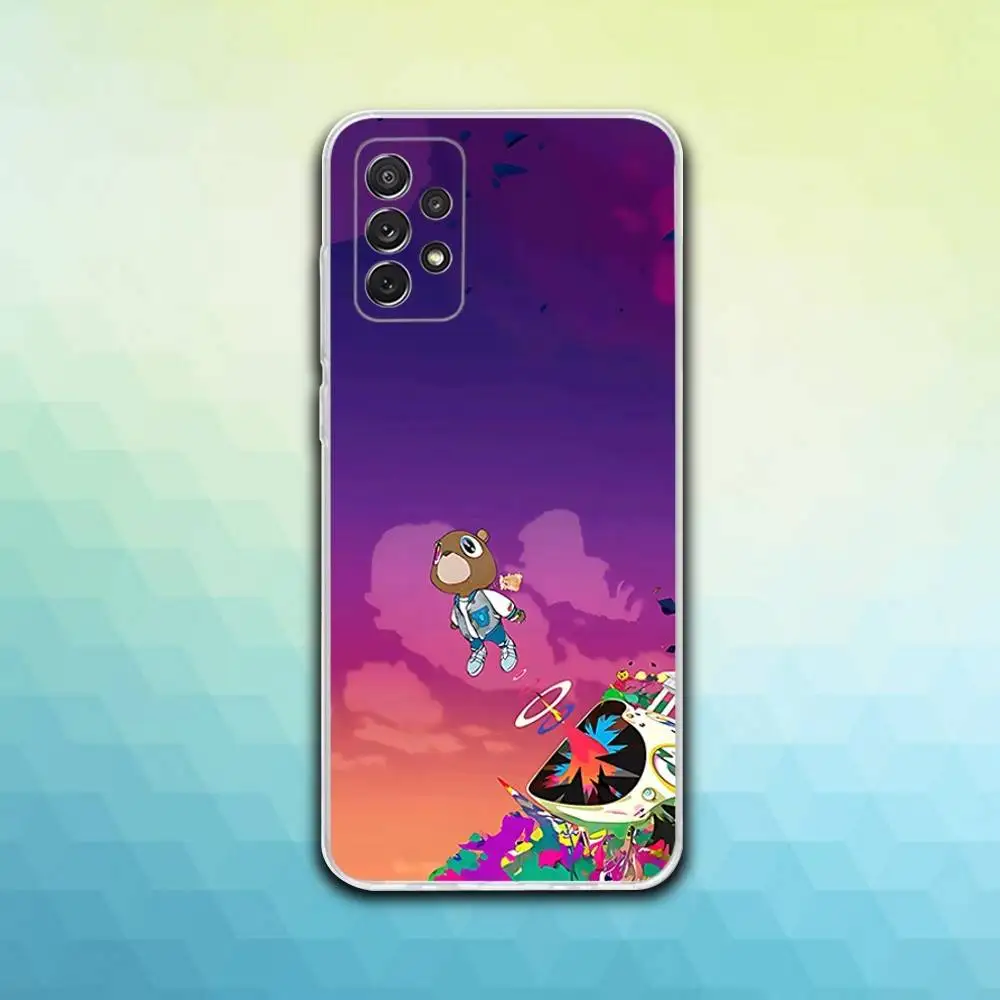 حافظة هاتف K-Kanye Rapper West Bully لهاتف سامسونج S30,23,21,22,20، FE lite، S10،9،8،7 PIus Note20 Ultra شفافة