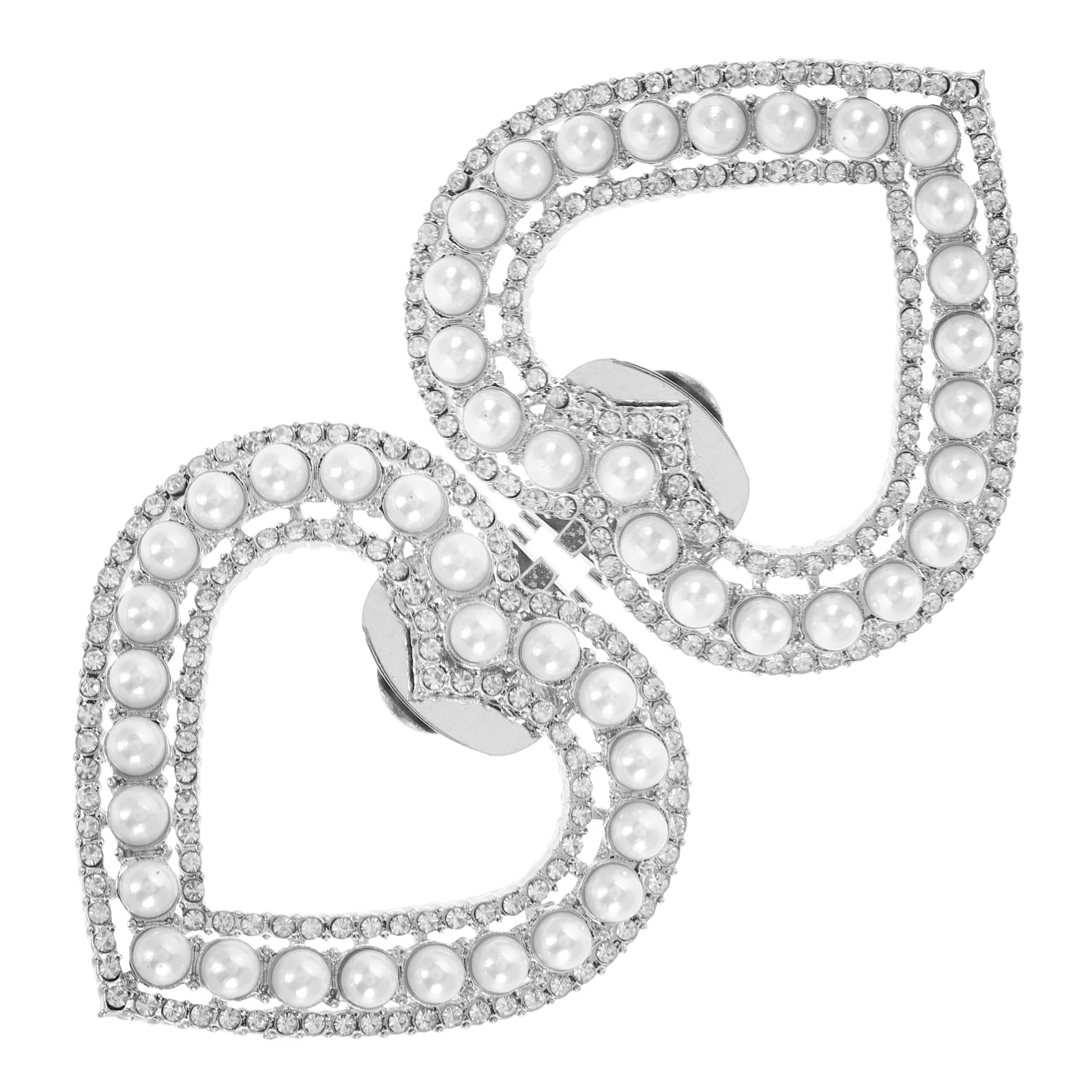 

Heart Shaped Pearl Rhinestone Shoe Clips Buckle Decorations Jewelry For Women Detachable Bridal Wedding Accessories Vintage