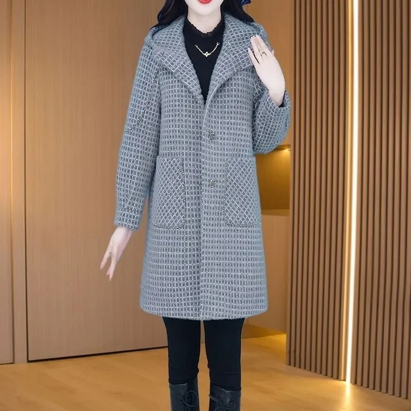 

Ele Woolen Coat Women's Autumn Winter New Sle Young Mom Faion Trendy Outerwear Slimming Trendy Korean Version Coat