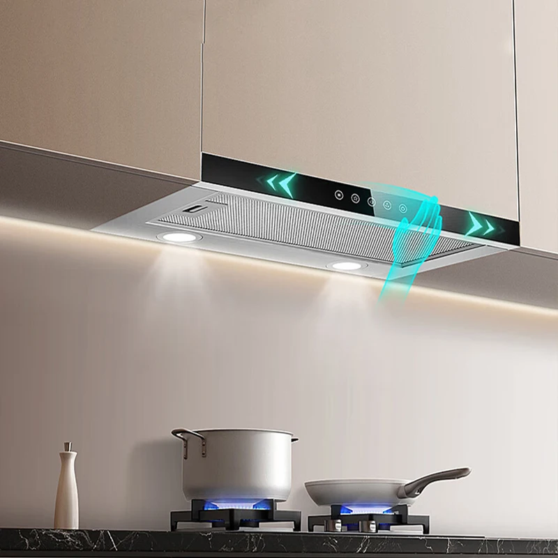 Camino da cucina Cappa aspirante per fumo intelligente estraibile da 600 mm Cappa aspirante per cucina senza condotto