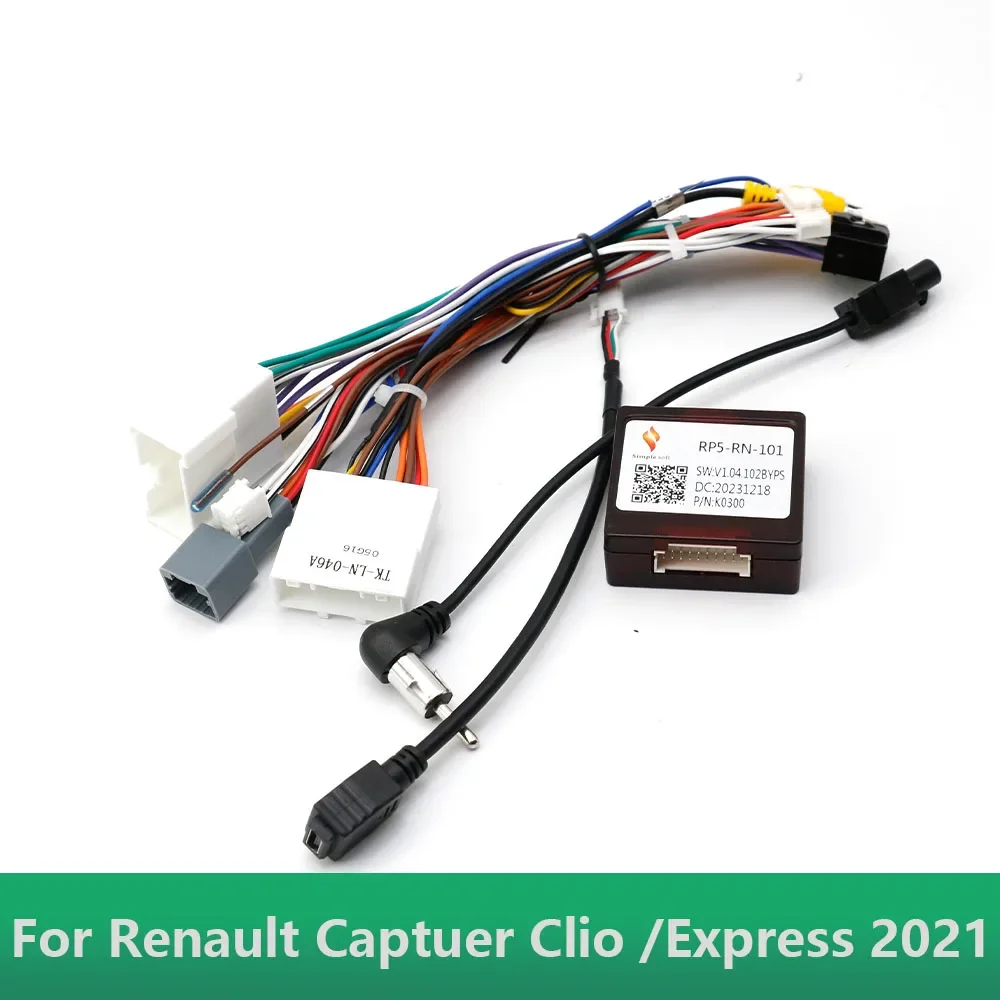 16 Pin Canbus box Adaptor RP5-RN-101 For Renault Captuer Clio /Express 2021 With Wiring Harness Cable Android Car Radio