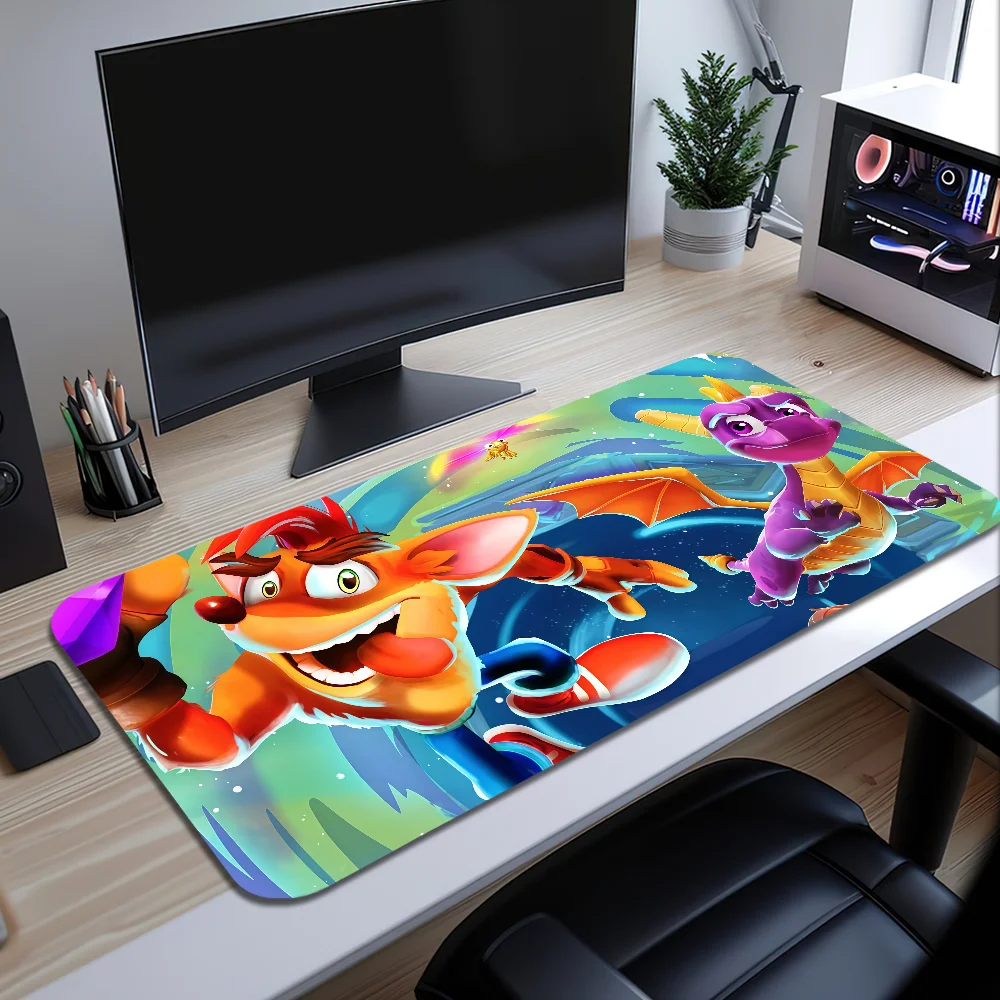 Game FOX crash bandicoot Mouse Pad Large Desk Mat Keyboard Ergonomic Office Rubber Game PC Non-slip Anti-fray Home Custom Best P