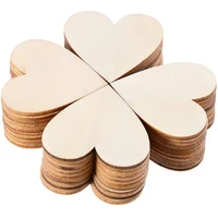 3-100Pcs Unfinished Wooden Hearts Blank Wood Slices 1cm-10cm DIY Crafts Wooden Circle Discs for Christmas Painting Wedding Decor 2