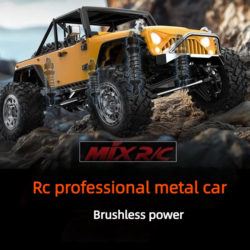 MJX H12Y Alloy 4WD Brushless Professional RC High Speed Rock Crawler Off Road Car Model 2.4GHz LED Lights Rechargeable RTR Toy