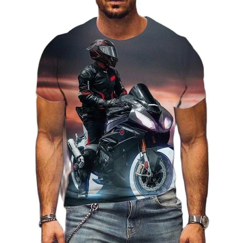 2024 New Racing 3D Printer Car T Shirt Men Fashion O Neck Shirt  Streetwear Graphic T Shirts Men T Shirt XXS-6XL