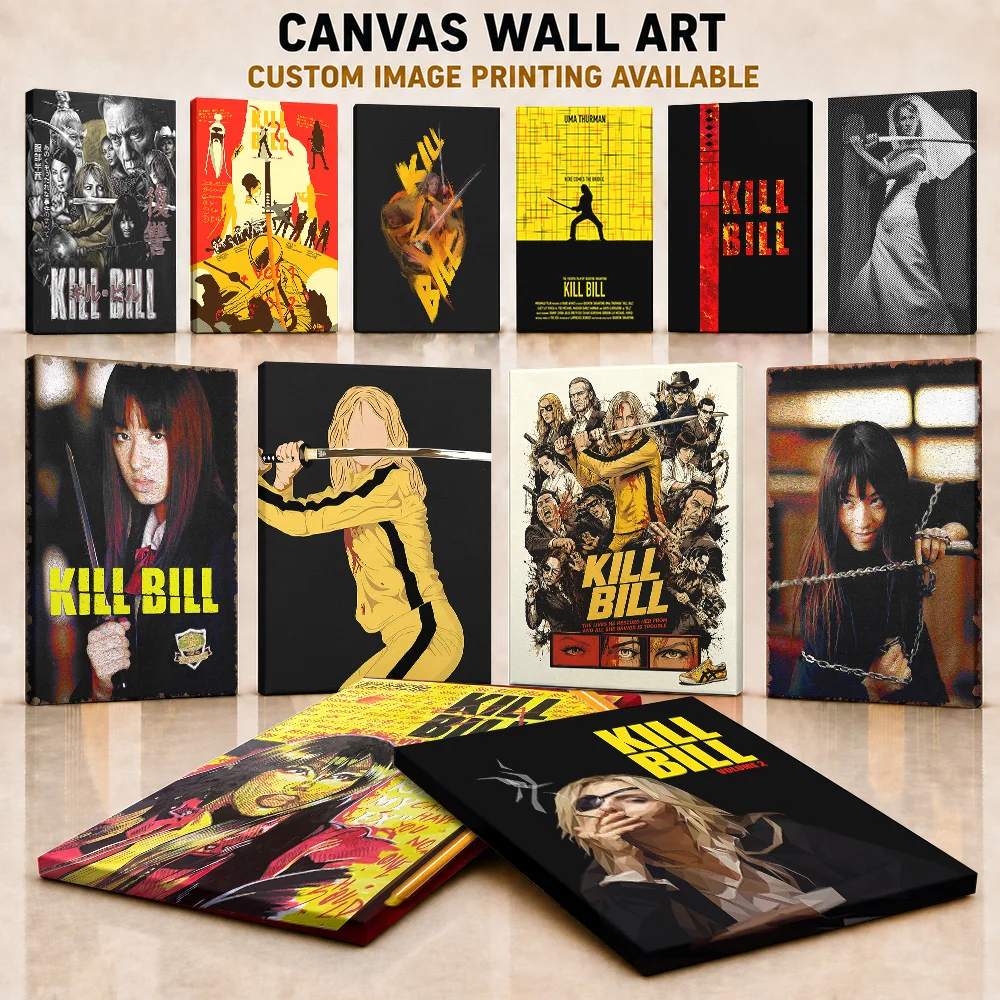 Kill Bill Framed Canvas Print Poster Personalized Photo With Bold Cinematic Action Style Wall Art For Home Theater Director Gift