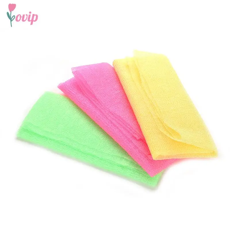 New Exfoliating Nylon Scrubbing Cloth Towel Bath Shower Body Cleaning Washing Sponges Scrubbers Products Pink Green Yellow