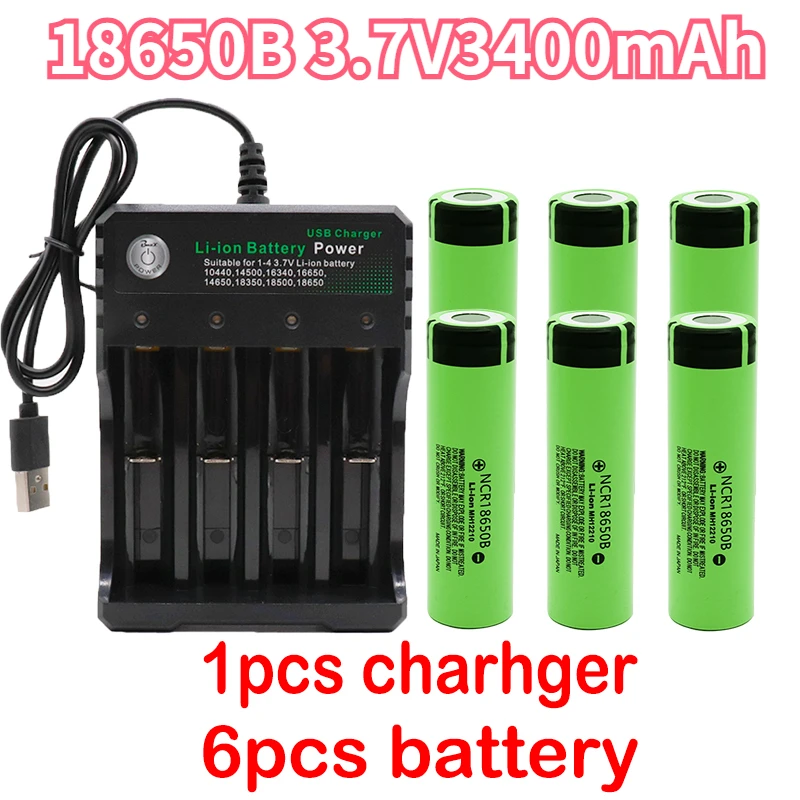 

2023 original new ncr18650b 3.7v 3400mah rechargeable lithium battery, used for flashlight batteries and USB chargers