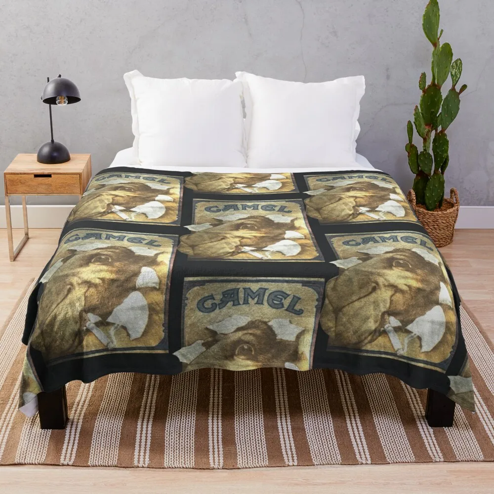 

80s Camel Cigarettes Clasic Vintage Joe Camel Throw Blanket Vintage Blanket Decorative Bed Blankets