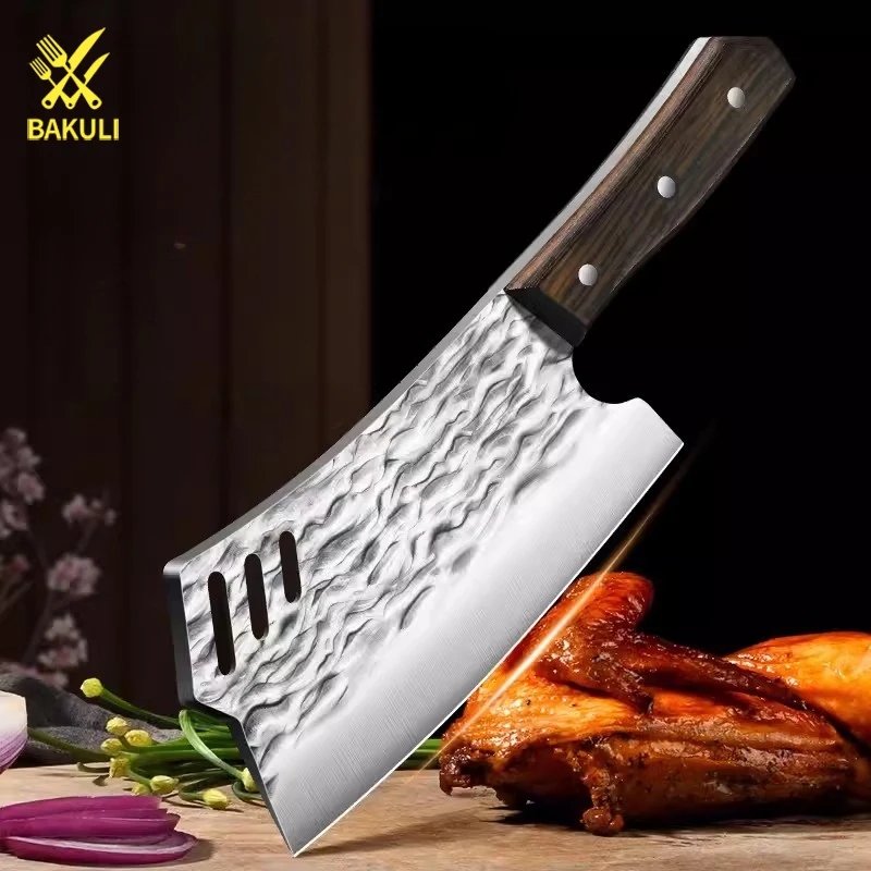 BAKULI Hand forged kitchen knife, kitchen specific chopping knife, meat cutter, kitchen knife, stainless steel household knife