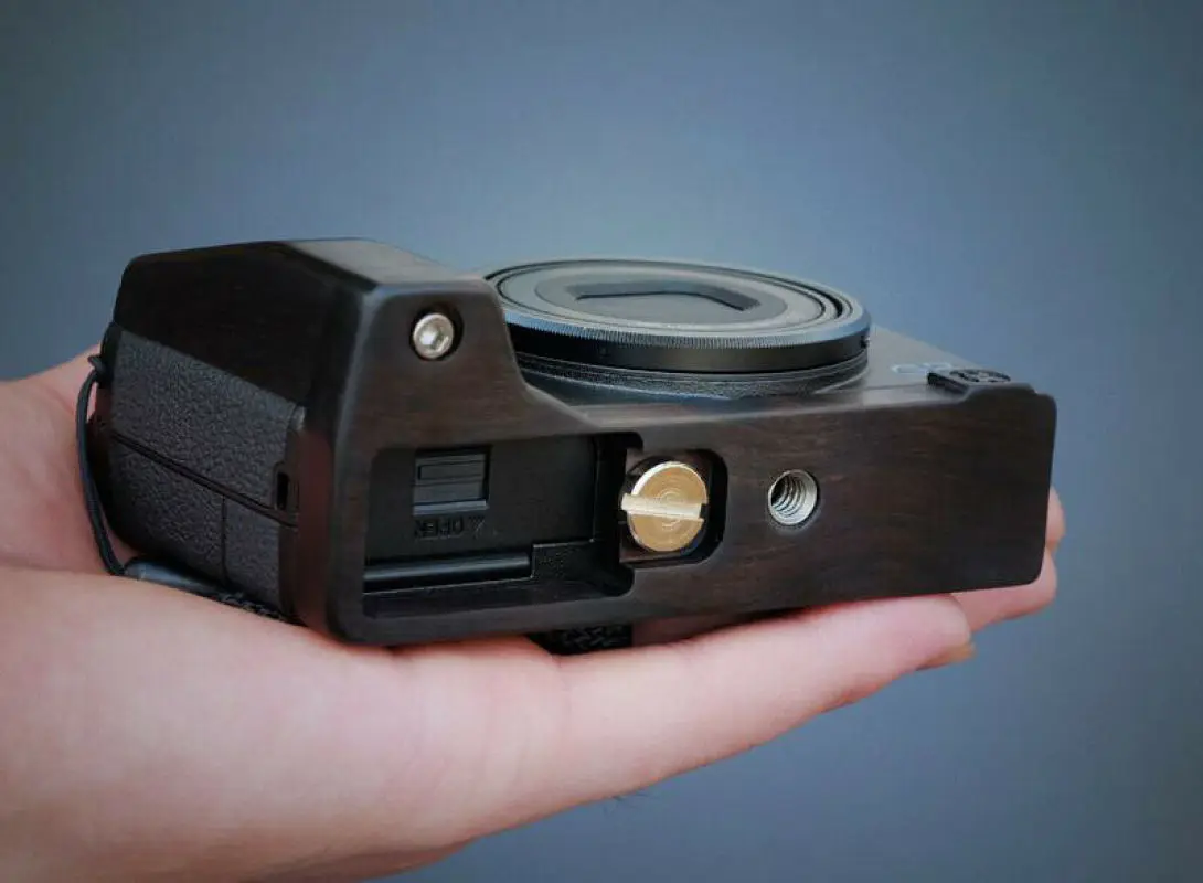 Empuñadura de madera hecha a mano, soporte de placa en L para cámara Ricoh GR III GR3 GRIII