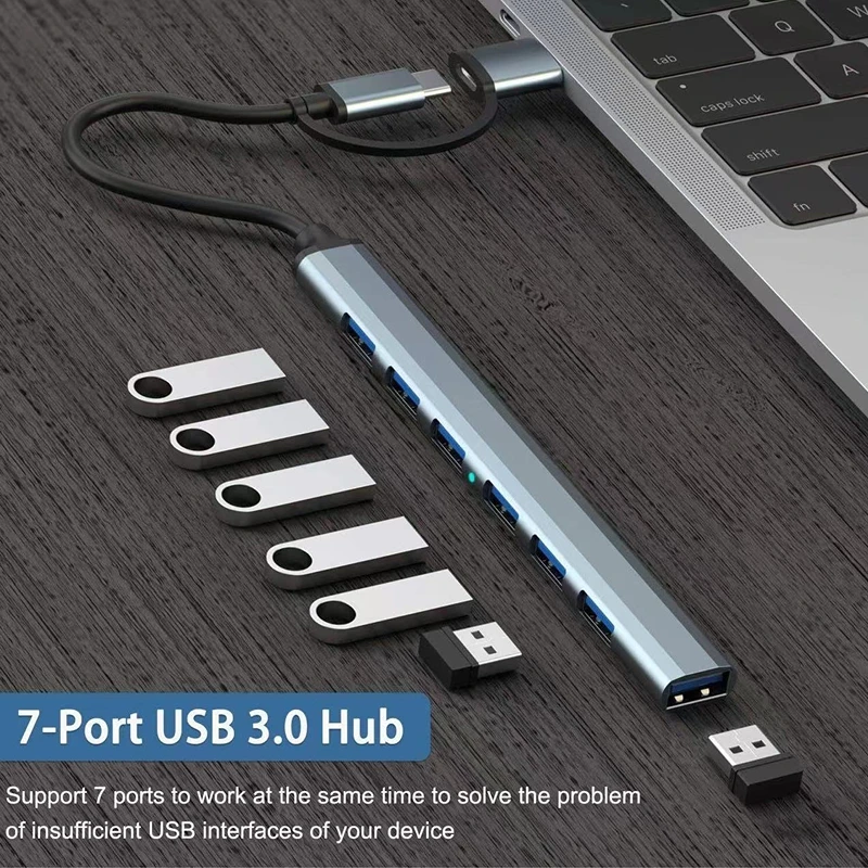 Hub USB+Type C 7 ports USB 3.0 - Usb C Hub avis et prix