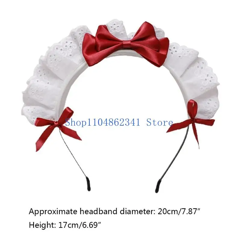 5asd gothique Punk coiffure ménage dentelle cheveux accessoires Cosplay bandeaux doux ébouriffé Satin nœud
