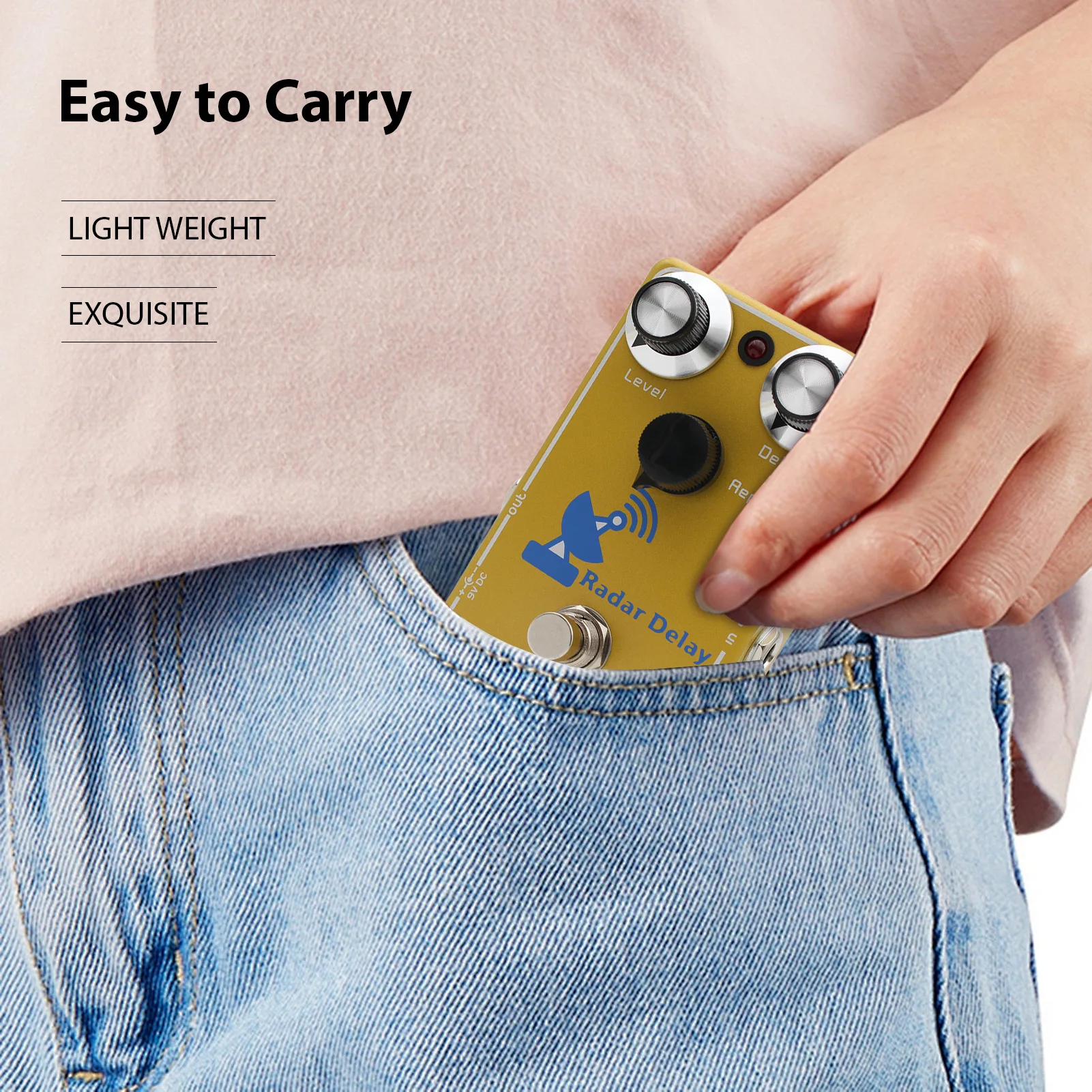 Pedale effetti ritardo chitarra Ritardo ibrido analogico-digitale Pedale effetti circuito BBD reale Decena eco ottimizzata a distorsione