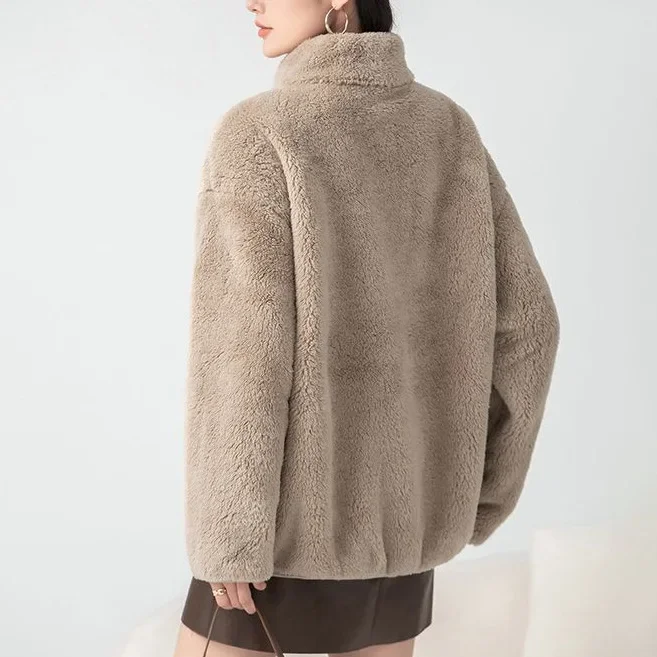 سترة عادية من الصوف المرجاني للأزواج الرجال نمط قصير الخريف الشتاء وصول جديد نسخة سميكة من الصين