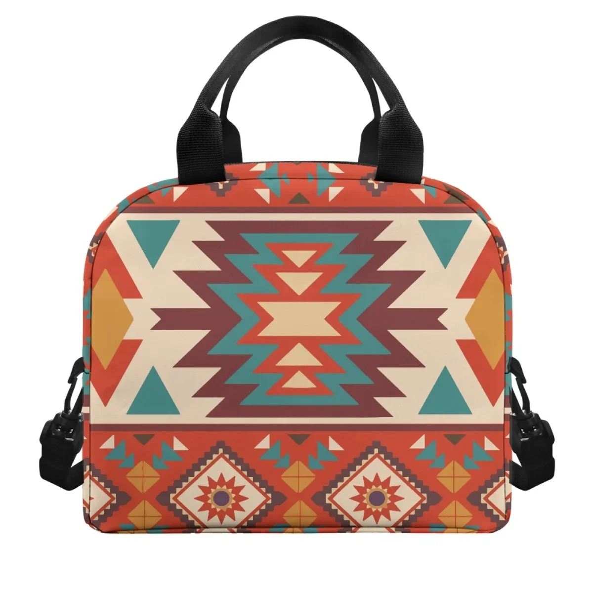 Tribal Ethnic Style Lunch Box for Women Stylish Beautiful Thermal Lunchbox Lightweight Multiple Pockets Picnic