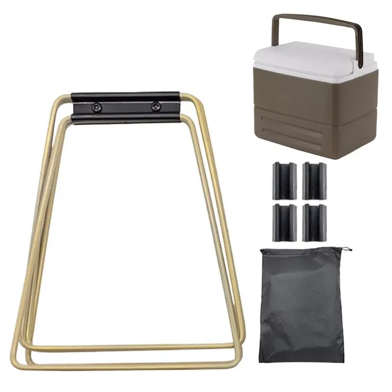 

Camping Foldable Stand Rack Stainless Steel Portable Ice Box Holder High Load Bearing Waterproof Cooler Stand Adjustable Luggage