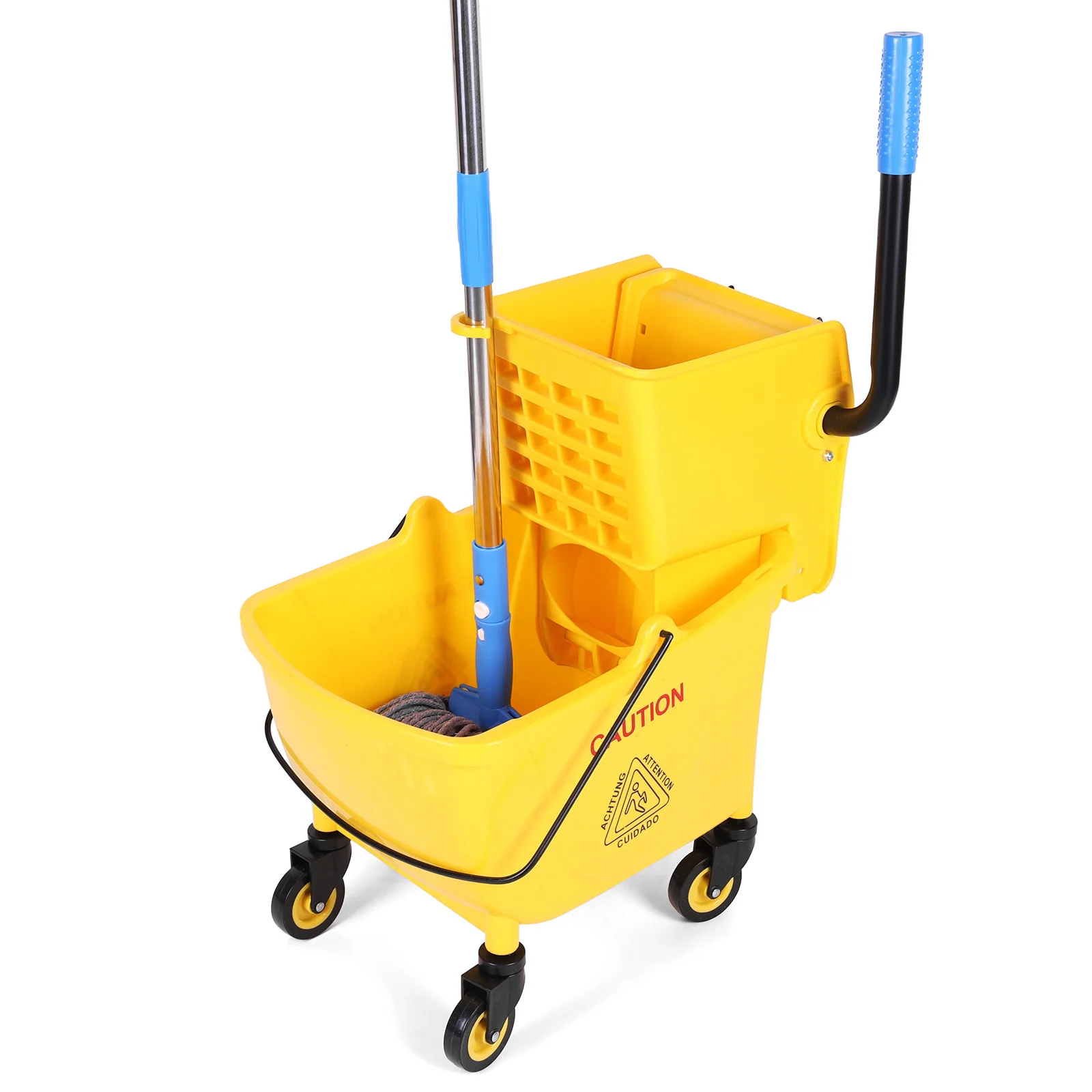 

24L Mop Water Squeezer Wear Resist Plastic Bucket Mop Wringer Multifunction Hotel Cleaning Mop Bucket for Home/Restaurant/Hall