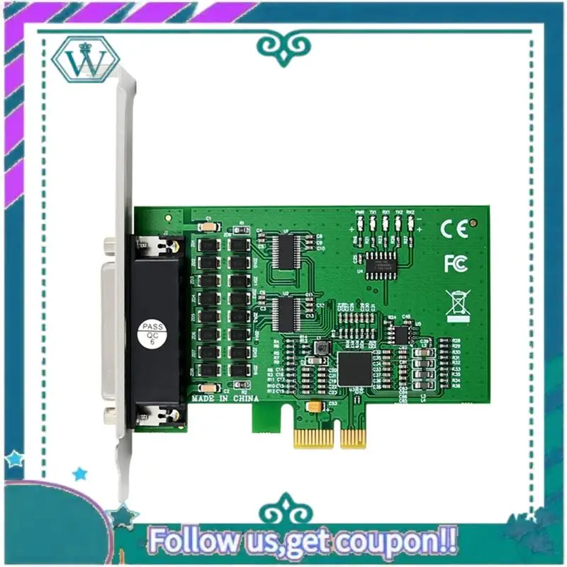 Модернизированная карта адаптера последовательных портов PCIE RS232 Карта контроллера ввода-вывода Pcie X1 Карта Pcie 2.0 Gen1 Чипсет PCI Express XR17V352