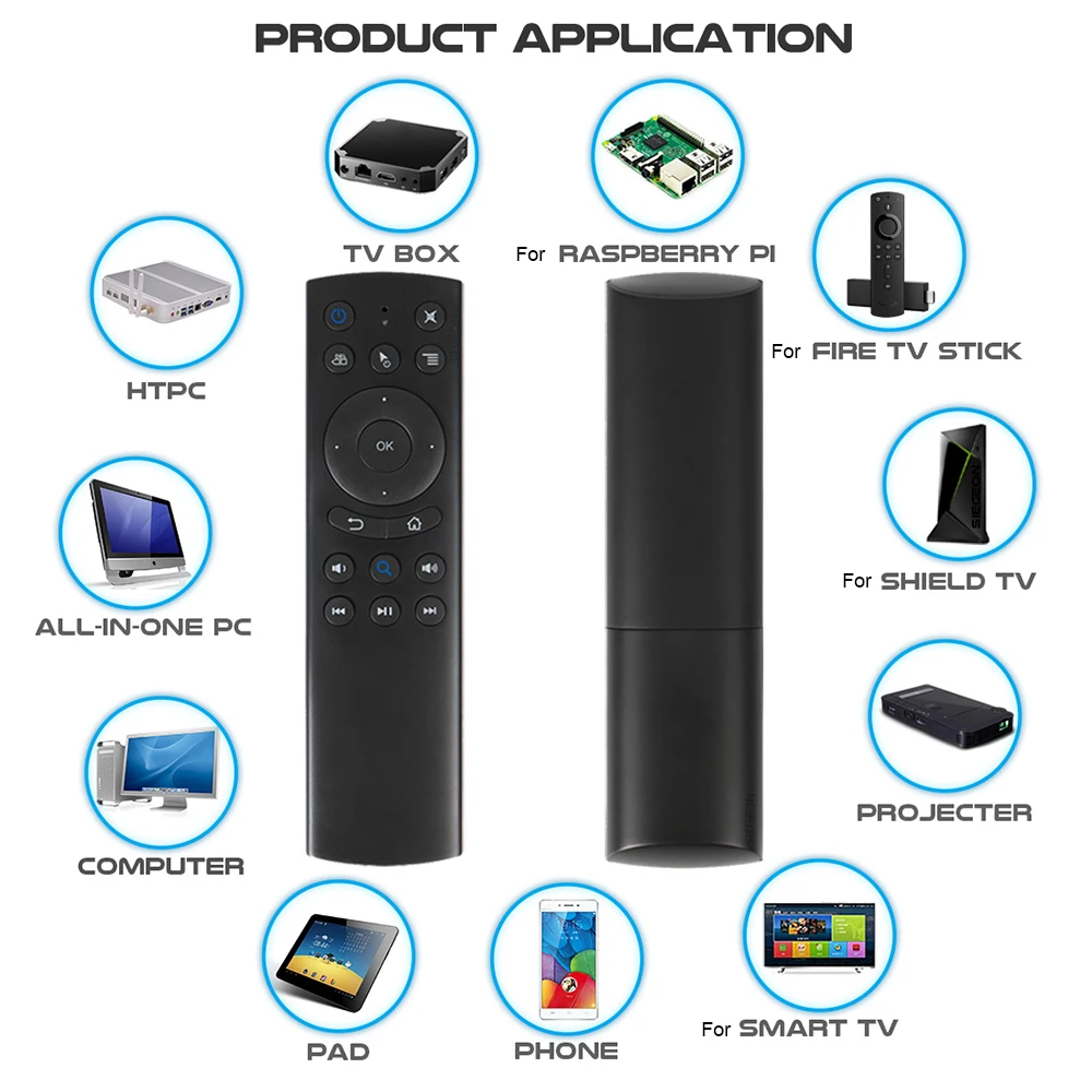 G20S PRO G20BTS Plus 2.4G Wireless Fly Air Mouse 30 Buttons Backlit Voice Gyroscope BT5.0 Remote Control for PC Smart TV Box STB