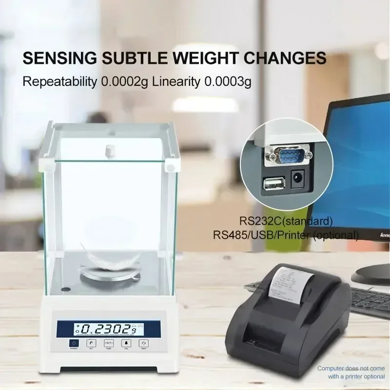 Analytical Balance 0.1mg Electronic Precision with LCD Display Digital Weighing Machine 0.0001g Analytical Balance Scale