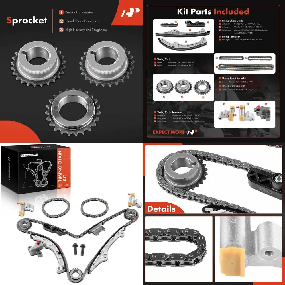 

A-Premium 13PCS Engine Timing Chain Kit W/Tensioner & More [fits DOHC, 6Cyl 3.5L 3.7L] Compatible with Lincoln MKS, MKT, MKX 07-