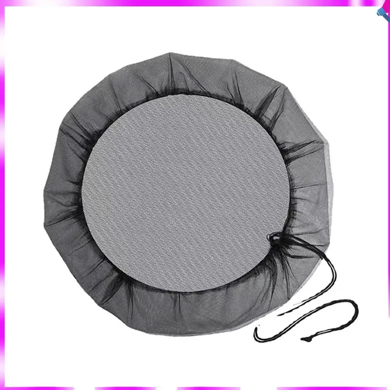 N96R Mesh Cover Rain Barrel With Drawstring Rain Collection Barrels Netting Screen To Keep Leaves And Debris Out