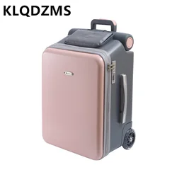 Klqdzms 20インチ新しい荷物の子供向けギフト小さなトロリーバッグは旅行用のボードボックスを座ることができますローリングスーツケース