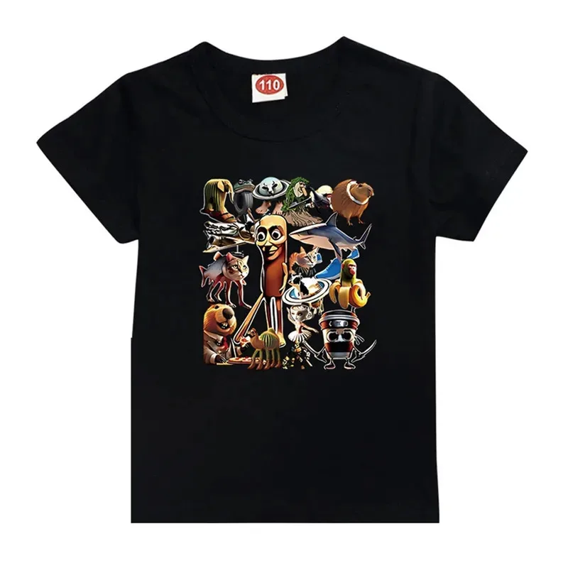 أطفال تونغ تونغ الصحور الملابس Tralalero Tralala الصيف الفتيان القطن تي شيرت Fastion Bby الفتيات قصيرة الأكمام ملابس خارجية الأطفال بلايز