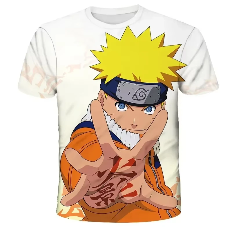 （Miniso） Fashion Naruto Kakashi T-Shirt For Boys Girls 3d Cartoon Anime Short Sleeve T-Shirt Cosplay Women Oversized Y2k Clothes