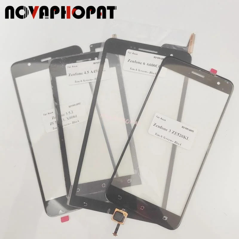 Digitalizador do tela táctil para o asus zenfone 3, 5,2, zc520tl, x008d, 4,5, a450cg, 6, a600cg, 3ze520kl, painel dianteiro do sensor de vidro