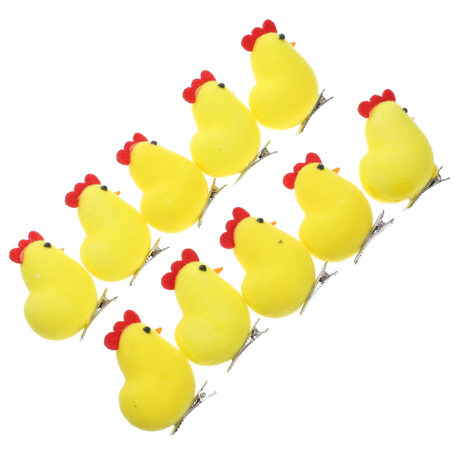 10 Pcs Xmas Hair Pins Chick Hairpin Accessories for Girls Women Chicken Clips Toddlers Yellow Child