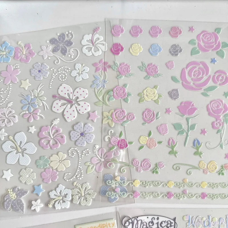 Crystal Transfer Decor Stickers Faux Diamond Rose Journal Decorations