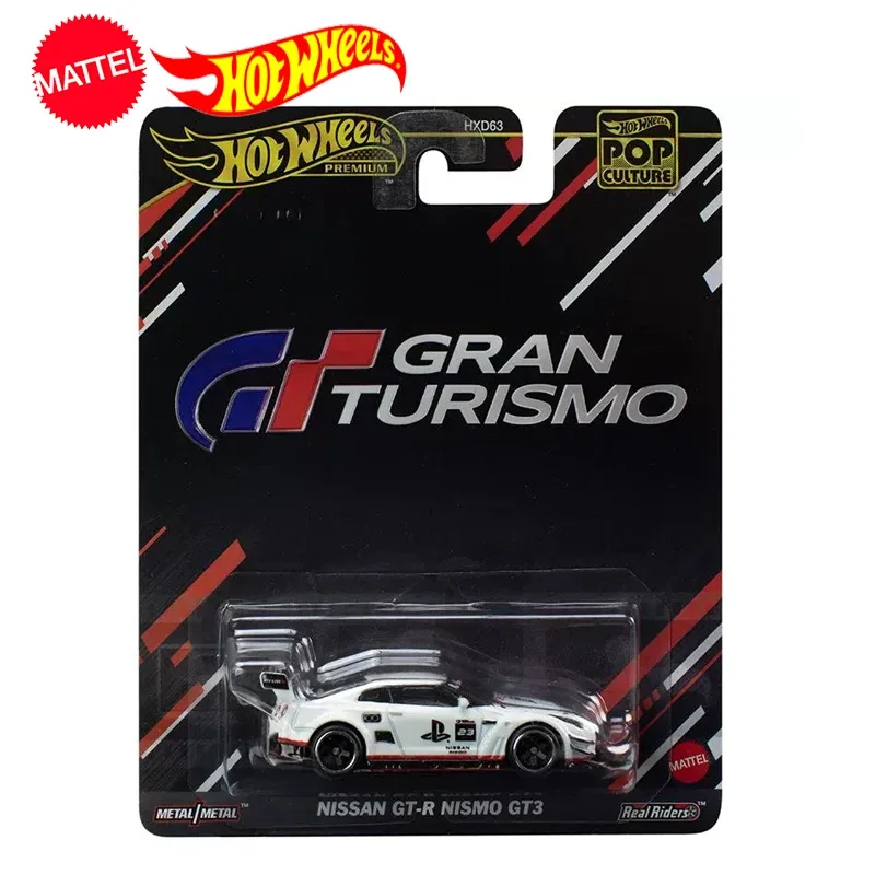 Original Hot Wheels Premium Car Pop Culture Nissan GT-R Nismo GT3 Toys for Boys 1/64 Diecast Carro Alloy Model Brinquedos Gift