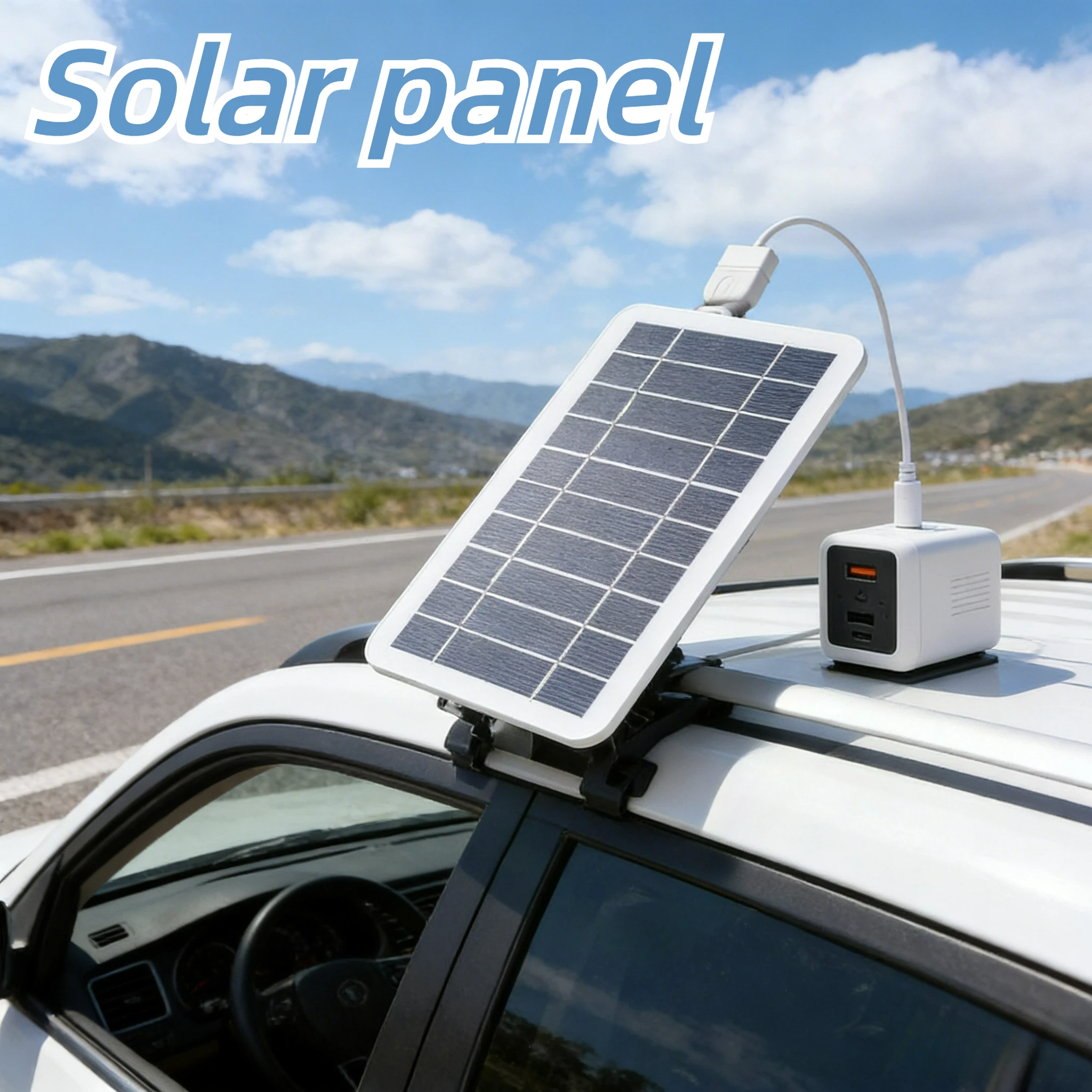 Tragbares 5V 5W Solarladegerät Wasserdichtes USB-Panel für Camping Wandern Handy Powerbank Outdoor Reisen Notfall-Aufladung