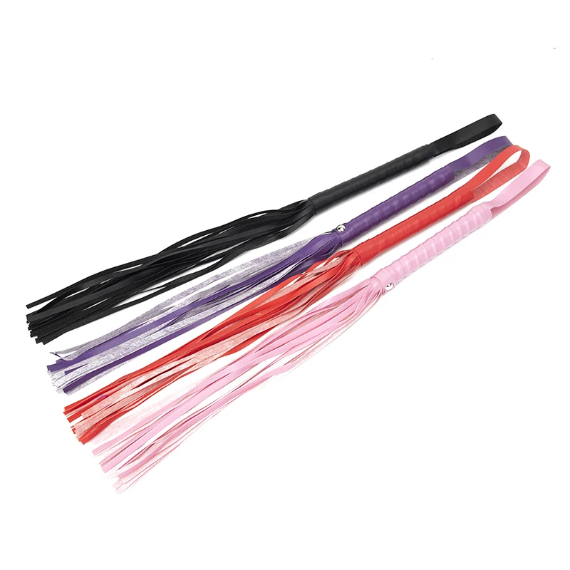 High Quality Pu Leather Pimp Whip Racing Riding Crop Party Flogger Hand Cuffs Queen Colourful Horse Riding Whip