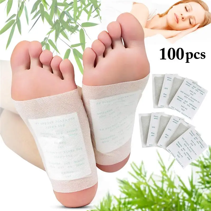 100Pcs Detox Foot Patches Stress Relief Feet Deep Sleep Herbal Detox Sticker Conditioning Body Relieve Stress Foot Care Tool